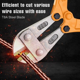 Bates- Bolt Cutter, 14", Orange, Chain Lock Cutter Heavy Duty, Bolt Cutters Heavy Duty for Locks, Screw Cutter, Chain Link Fence Cutter, Bolt and Wire Cutter, Chain Lock Cutters, Bolt Cutter Tool
