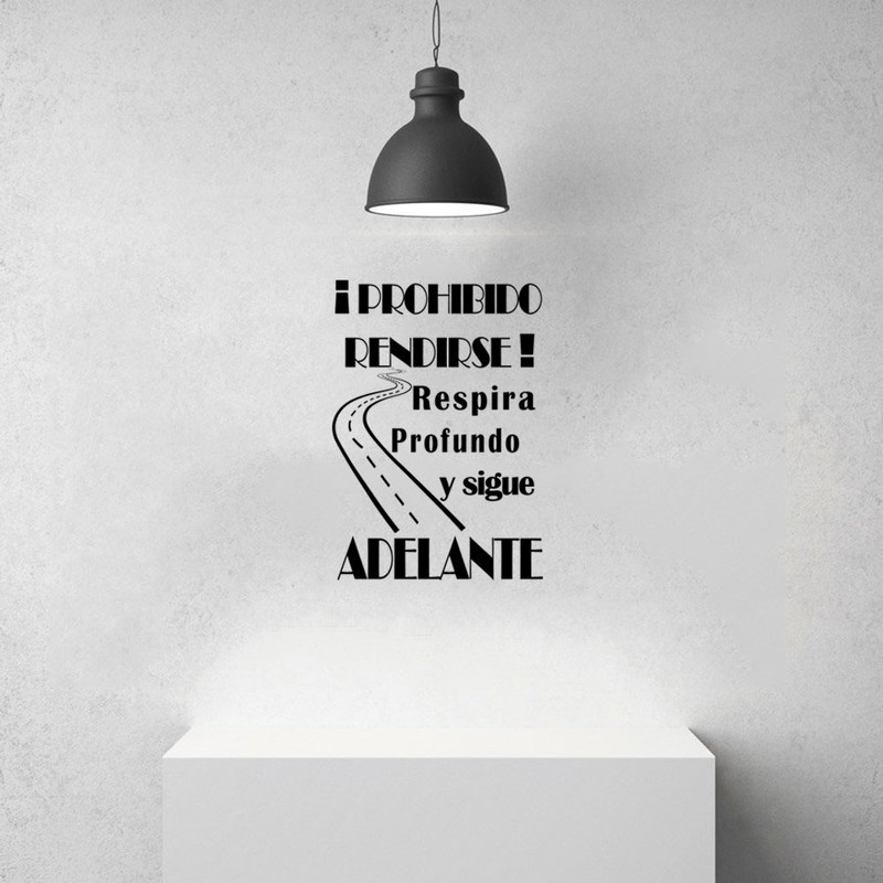 Phrase Vinyl “Prohibido Rendirse...” [Spanish Language]Decorative Motivational Sticker Phrases for