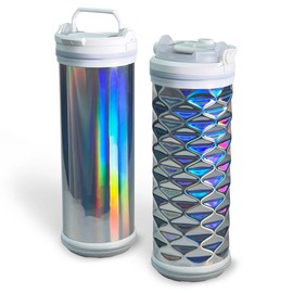 CRUSHMETRIC Crash Metric Tumbler, 16.5 fl oz (475 ml), Freezing, Deformation, Lid, Large Capacity Water Bottle, Stainless Steel, Holographic Tumbler, Holographic Gift, Certificate of Authenticity and Instruction Manual Included