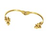 Celestara 18K Gold-Plated Eauropean Style Floral Cuff Bangle Bracelet, Free-Size,
