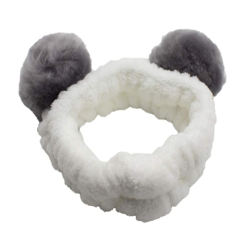 Cute Animal Panda Hair Band, Face Washing, Soft, Water Absorbent,