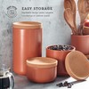 Kamenstein Ceramic and Cork Lid Stackable Canisters, Natural Cork and
