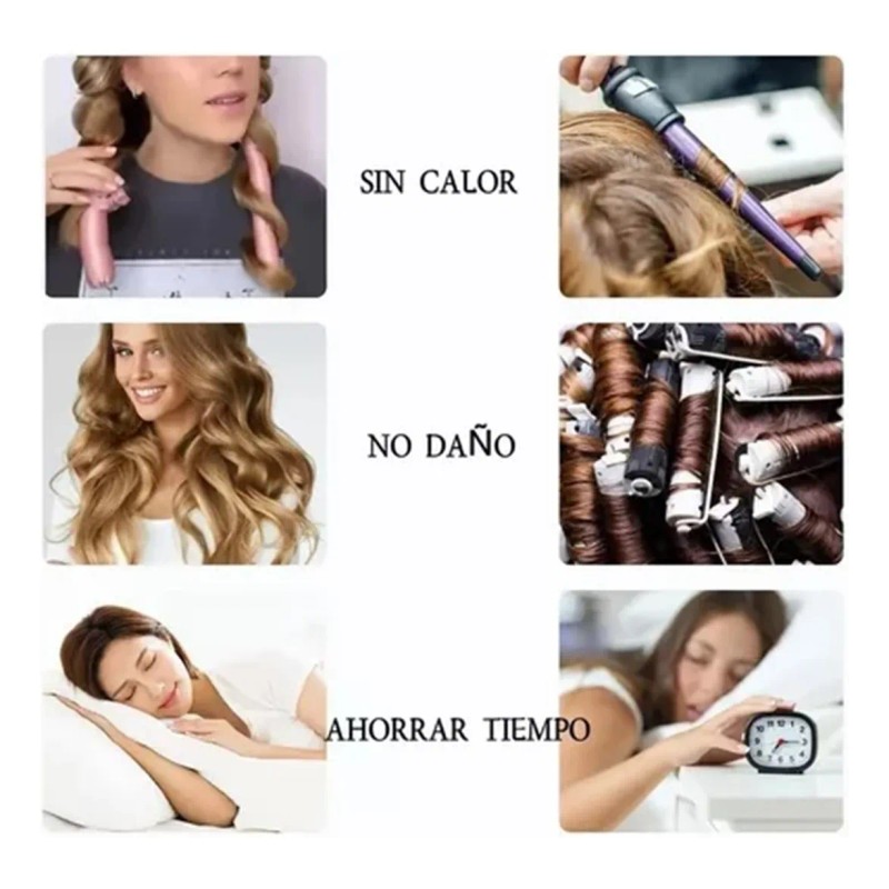 6pzs Curly Ondas En Cabello Rizos Sin Calor Tubo2 Scrunchie