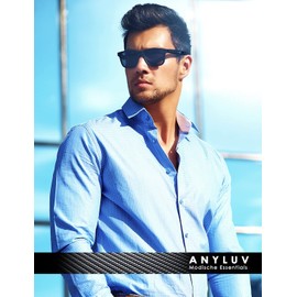 ANYLUV Sonnenbrille Herren damen Polarisiert Verspiegelt, Polarisierte Sonnenbrillen damen Herren, Vintage Sonnen Brillen, Retro Sonnenbrille Schwarz mit UV Schutz (Glänzend Schwarz/Orange)
