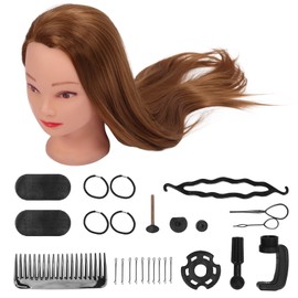 Hair Mannequin Head Hairdressing Styling Training Braiding Practice Doll Head with Clamp Holder Tools