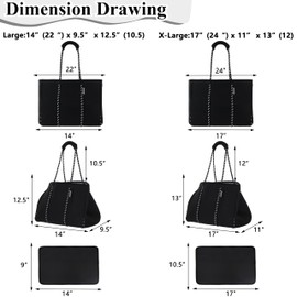 QOGiR Multipurpose Gym Beach Bag - Light Weight, Large, Sports (Classic Black, X-Large) …