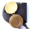 Engraved Compass, Pocket Compass, Brass Compass with Leather Bag, Scout