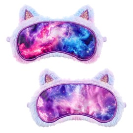 2 Pcs Sleep Mask, Cute Starry Sky Eye Mask, Adjustable Strap & Light Blocki