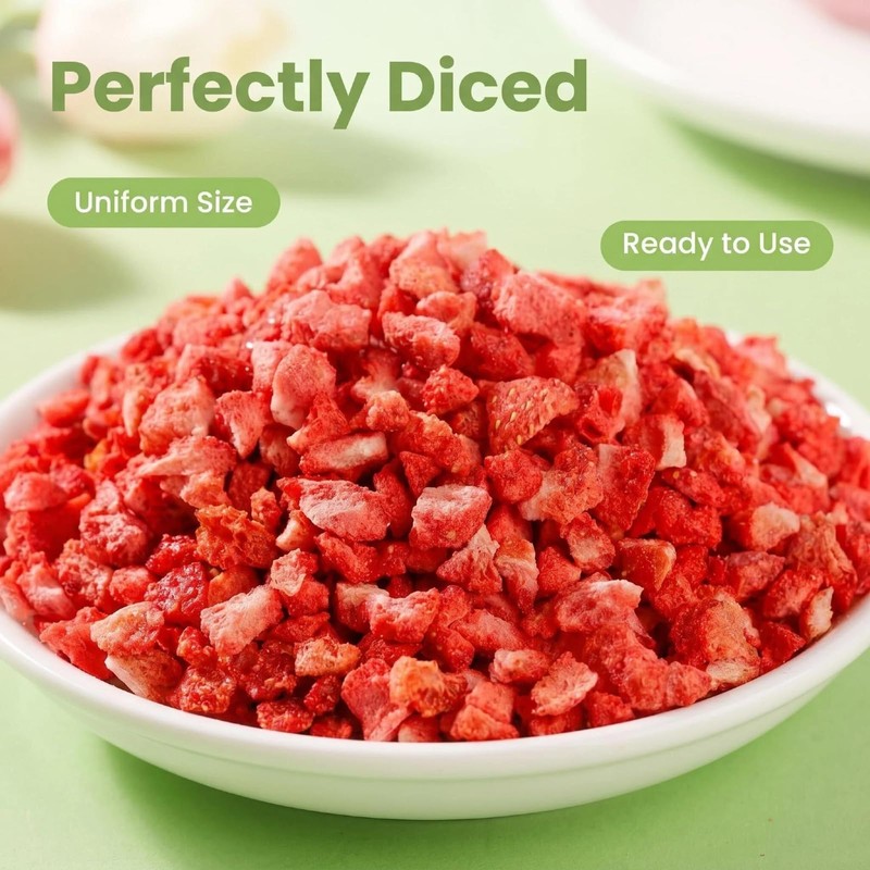 Premium Freeze-Dried Strawberry Pieces 10 Oz - Dehydrated strawberries