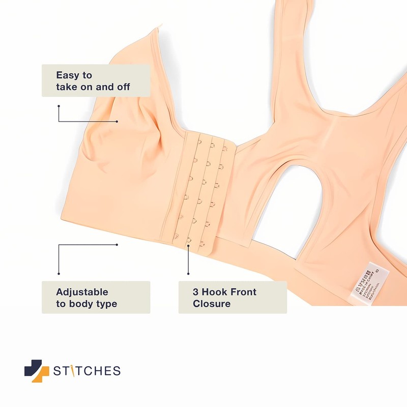 Stitches Medical Mastectomy - Brasier de compresión postoperatoria, Beige, XL