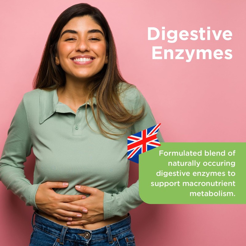 Healthspan Digestive Enzymes | 60 Capsules | Amylase | Lactase