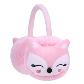 Kids Cute Fox EarMuffs Boys Girls Cartoon Ear Warmer Plush Furry Ear Hamburg Windproof Headband Fashion Adjustable Christmas Birthday Gifts for Child
