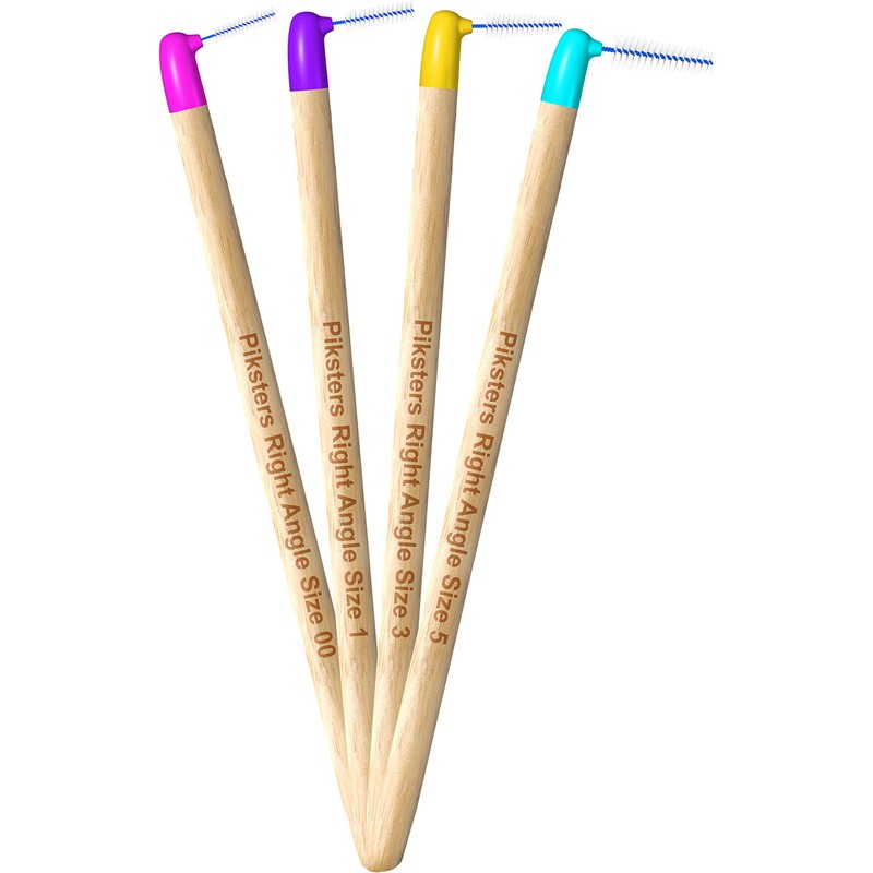 Bamboo Right Angle Piksters | Interdental Brushes | Sizes 00,1,3,5