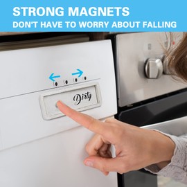 Dishwasher Clean Dirty Magnet Sign 2 Pack, Rustic Wood Dishwasher Magnet Clean Dirty Sign, Kitchen Dish Washer Refrigerator Magnet, Dishwasher Sign With Strong Magnet, Works for All Dishwashers, White