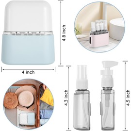 Juego de 8 Botellas de Viaje de Silicona, 4en1 Botella de Viaje Portátil de 50ml/2oz con Etiqueta y Caja De Almacenamiento, Set de Viaje Rellenable a Prueba de Fugas Apto para Champús, Cremas,Líquidos