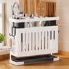 Kitchen Knives Chopstick Rack with Draining Tray Wall Mounted Multifunctional
