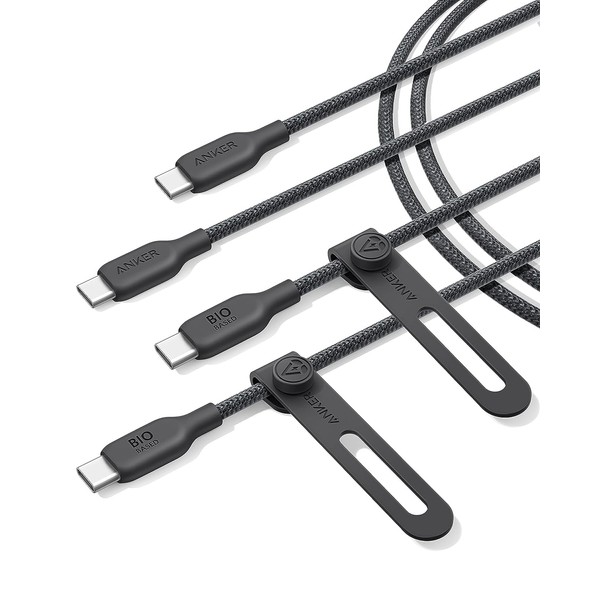 [Set of 2] Anker USB-C & USB-C Cable (240W, Eco Friendly Nylon) 1.8m Black