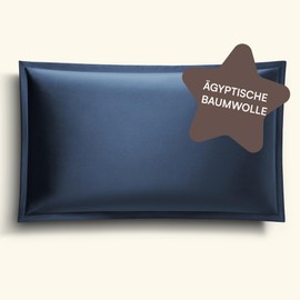 Amqua Mako Satin Egyptian Cotton Cushion Cover 50 x 70 cm Dark Blue/Navy