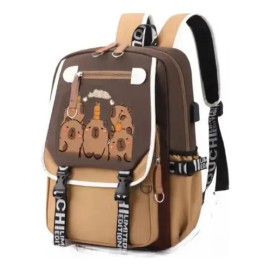 Bonita Mochila Tipo Capibara Big Cap Para Niñas