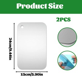 2 Stück Schneidebrett Edelstahl 15 x 25 cm – Doppelseitiges Schneidbrett aus rostfreiem Edelstahl, BPA-frei, Antibakteriell, Leicht zu Reinigen, Küchenbrett für Fleisch, Gemüse, Obst