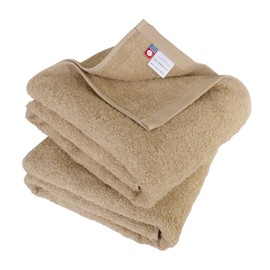 Oruta Bath Towel, Imabari Certified, Natural, Set of 2, Made in Japan, 25.6 x 47.2 inches (65 x 120 cm), Thin, Water Absorbent, Quick Drying, Room Drying, 100% Cotton (Beige)