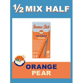 1/2 MIX HALF Orange & Pair Incense Sticks Short Size 2 Scents 24 Pack OA-HGL-2-1