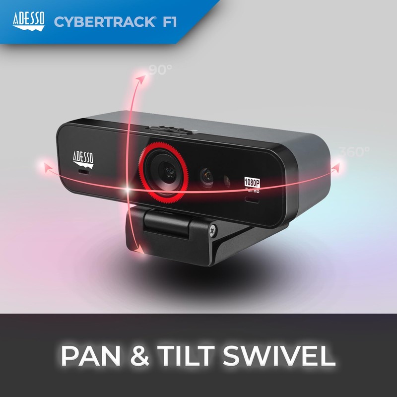 Adesso CyberTrack F1 1080P HD Enfoque Fijo USB Windows Hello