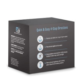 Retainer and Denture Cleansers 240 Tablets Removes Bad Odors Discoloration Stains Plaque for Cleaning Invisalign Mouth Guard Night Guard and Removable Dental Appliances by M3 Naturals