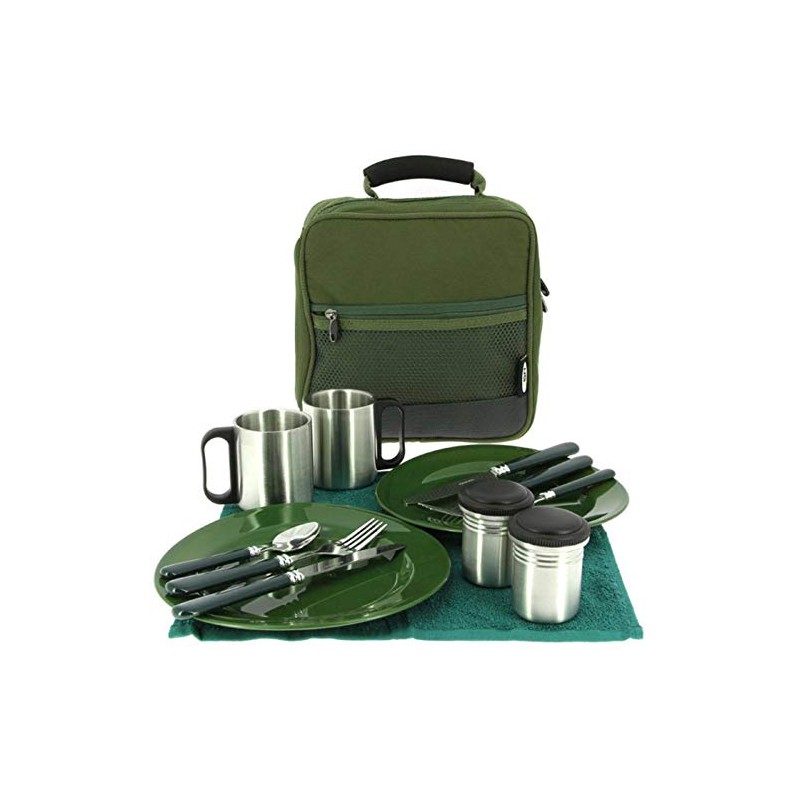 NGT Deluxe Fishing Camping Picnic Day Cutlery Set + Black