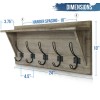 bizchair Rustic Wall Mounted Coat Rack with Shelf - Solid