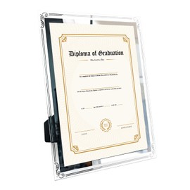 GraduationMall A4 Glass Diploma Picture Frame Certificate Frame Document Frame Certificate Frame Wall & Table Frame