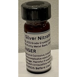 Silver Nitrate Crystal Powder 5 Grams / >99.9% Pure ACS Grade / 5g