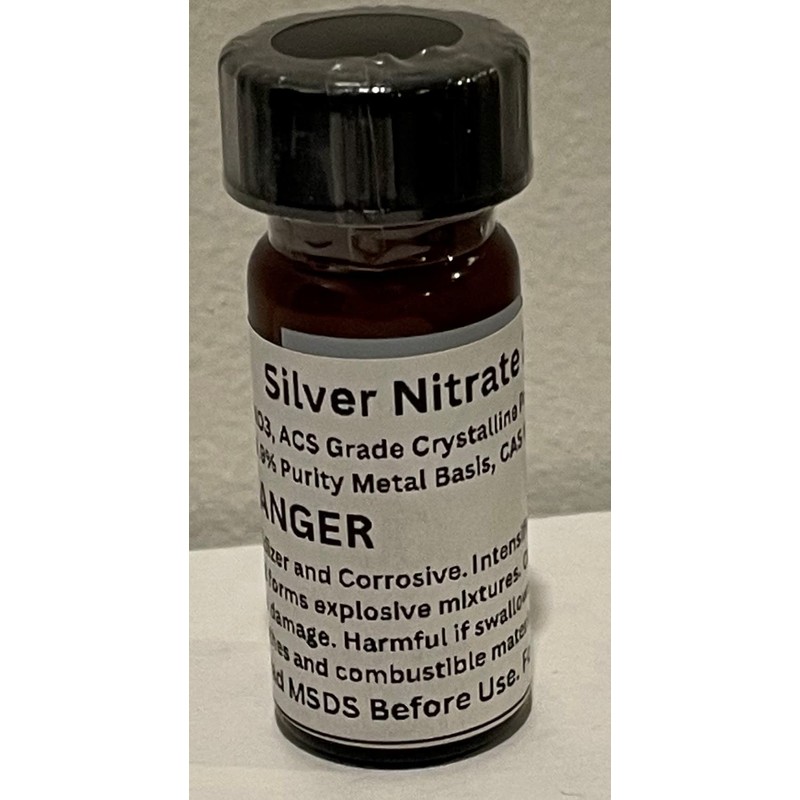 Silver Nitrate Crystal Powder 5 Grams / >99.9% Pure ACS