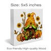 Autumn Wood Box Sign Art Desk Decor Fall Gnome Wood