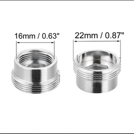 Universal Faucet Aerator Adapter Set 4PCS, Dual Size 16mm and 20mm Female to 22mm Male Connector for Kitchen and Bathroom Sink, Leak Proof Thread Converter,Water Saving, Standard Fit