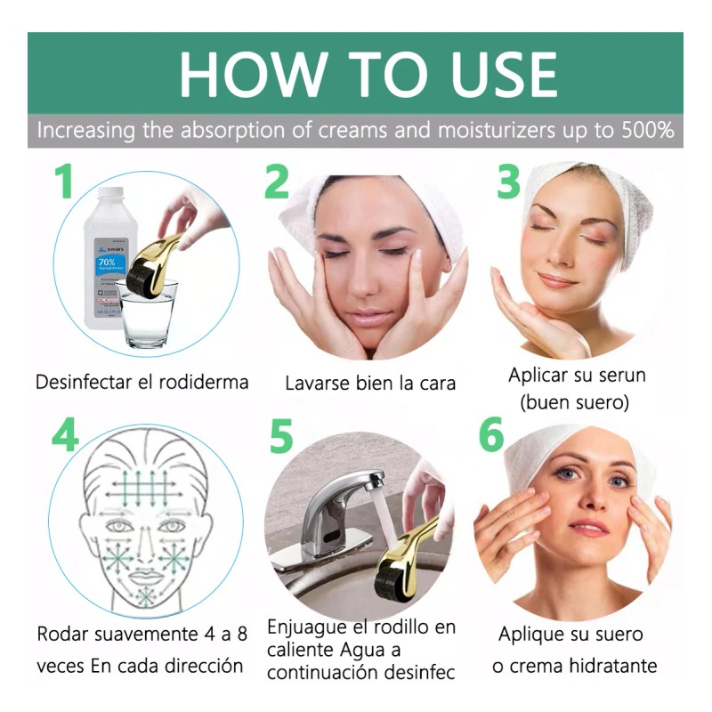 Derma Roller 0.25mm Facial Cabello O Rodillo Para Barba