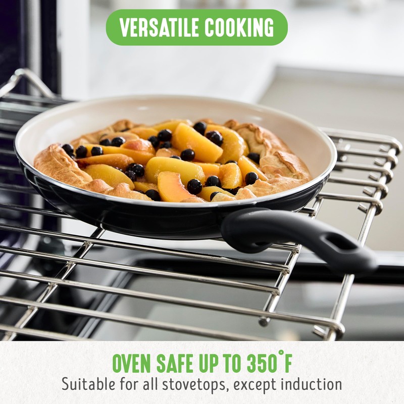 GreenLife Soft Grip 8” Frypan Skillet and Spatula Breakfast Cookware