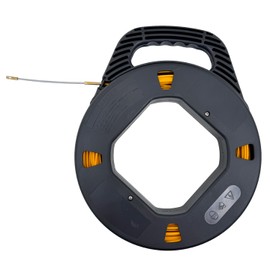 VGongTech 3mm 100ft Fish Tape Reel Fiberglass Cable Puller Cable Rods Shatterproof Case Electrical Cable Puller Through Wall Wire Guide Device Threader