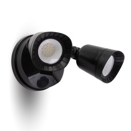 LUXFLY LED Flood Lights Outdoor, 16W 1900LM, IP65 Waterproof Dusk to Dawn Dual Head Security Lights, Exterior Wall Light for House, Patio, Garage, Yard-Black (1)