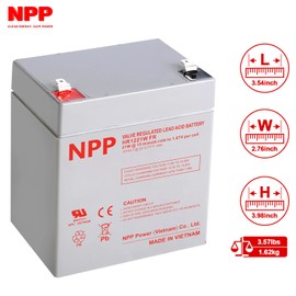 NPP HR1221W F2 12V 5Ah AGM Battery, 12Volt 21Watts/Cell 126Watts Rechargeable UPS Batteries Replacement for DJW12-4.5 UB1250 485LM Garage Door Opener Alarm Emergency