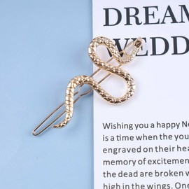 Inilbran Vintage Snake Hair Clip Barrette Gold Snake Hair Clip French Snake Hairpin Barrette Decorative Bobby Pins Hair Accessories for Women and Girls Headpiece