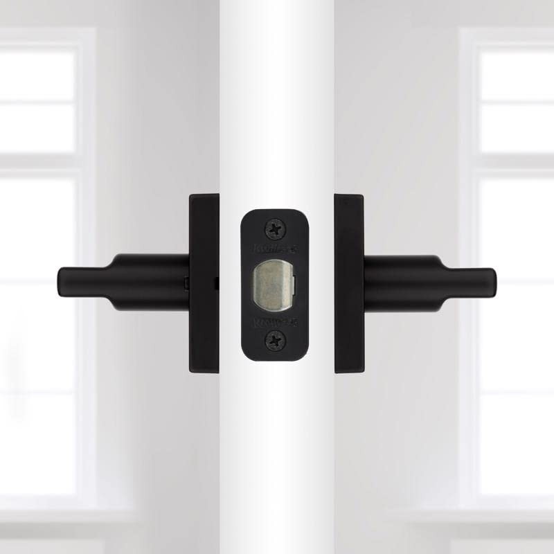Kwikset Halifax Matte Black Bed and Bath Lever Right or