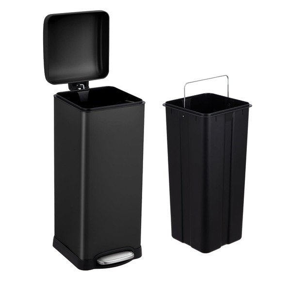 EcoExplorer 8 Gallon Kitchen Trash Can, 30 Liter Stainless Steel