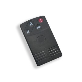 BROVACS Replacement Key Shell + Uncut Blank Emergency Key Compatible with Mazda 4 Buttons Smart Card Keyless Entry Remote Key Case PG534D