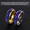 5 Pieces Stainless Steel Changing Color Mood Ring Unisex Temperature