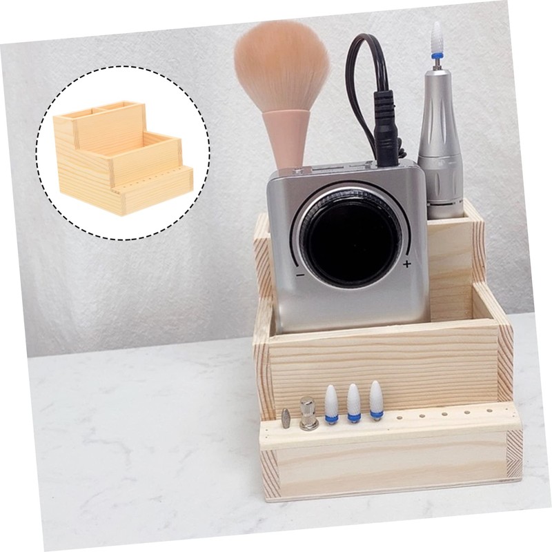 BIUDECO Nail Tool Storage Box Double Makeup Organizer for Desk