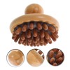 Ipetboom Mushroom Shape Massager Wooden Comb Wide Tooth Manual Scalp