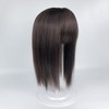 LesafeV Silk Base 16 inch Synthetic Topper with Neat Bangs