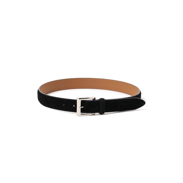 Beams Plus Men's Suede Leather Belt, Black