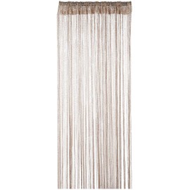 WedDecor Champagne String Curtains Glitter Fringe Panel Fly Screen Room Divider Tassel Curtain for Doors, Doorway, Windows, Home Décor, Event Decoration, (90cm x 200cm)